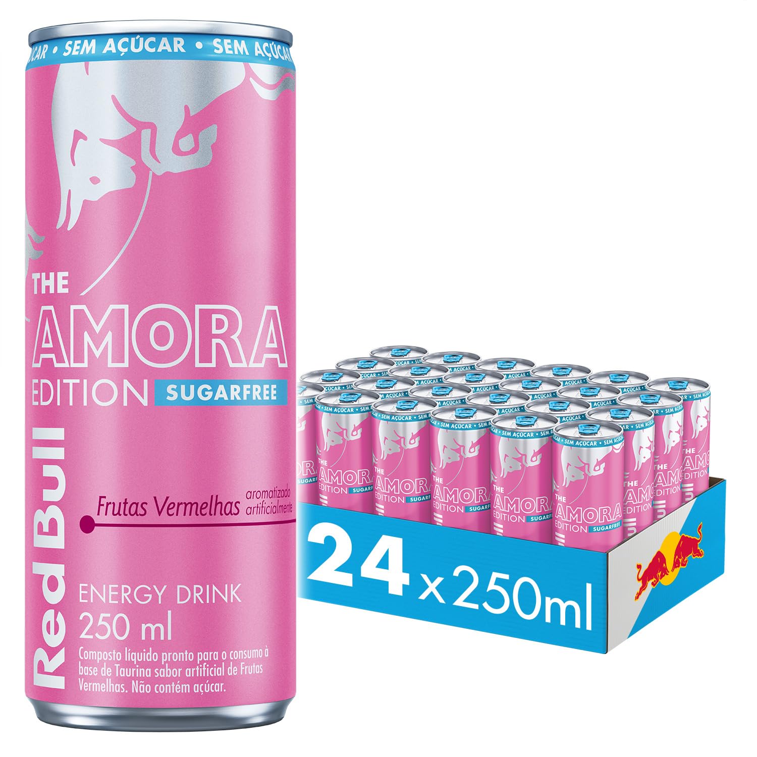 Energético Red Bull Energy Drink Amora Edition Sugarfree 250ml 24 UNIDADES