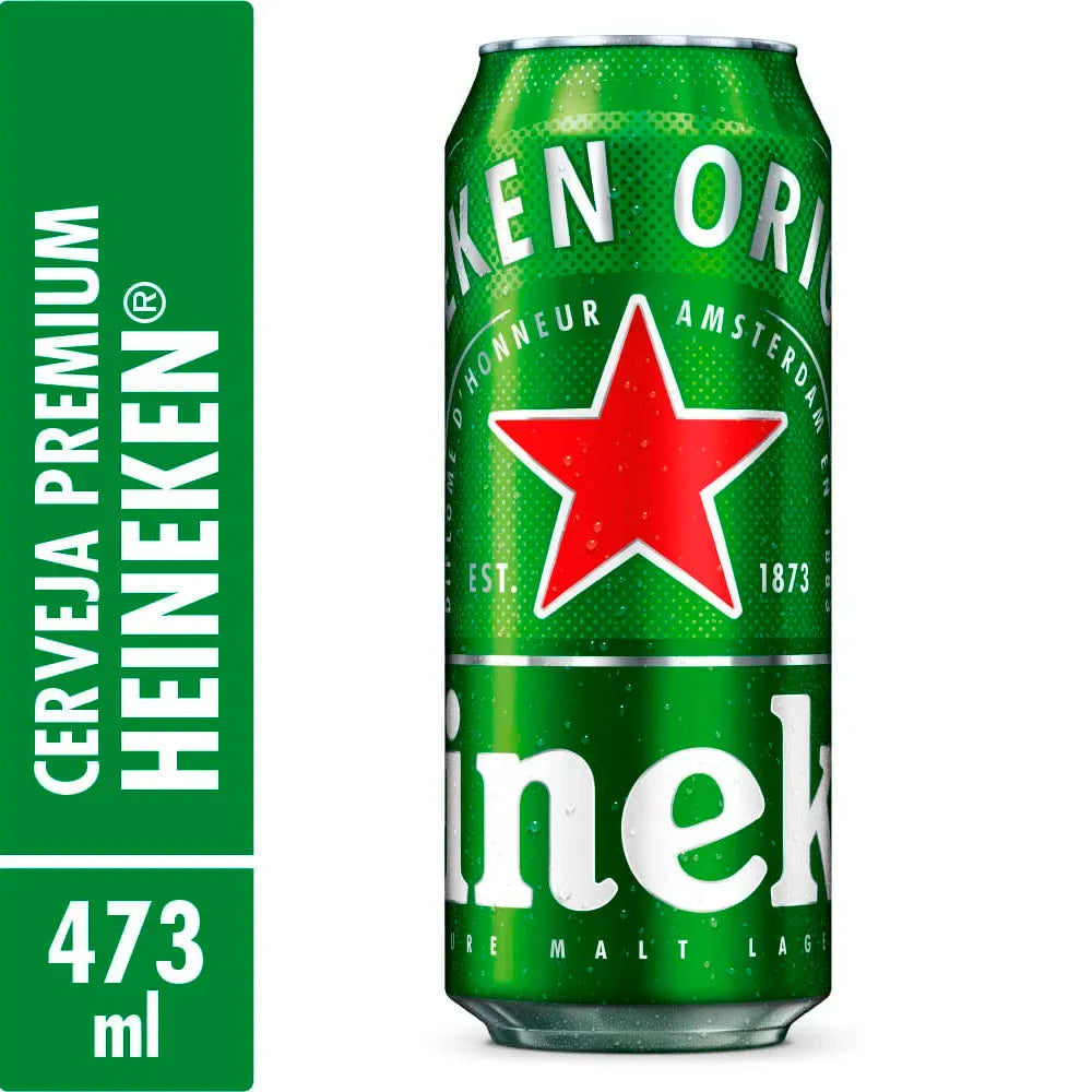 Cerveja Heineken Puro Malte Lata 473ml 12 UNIDADES