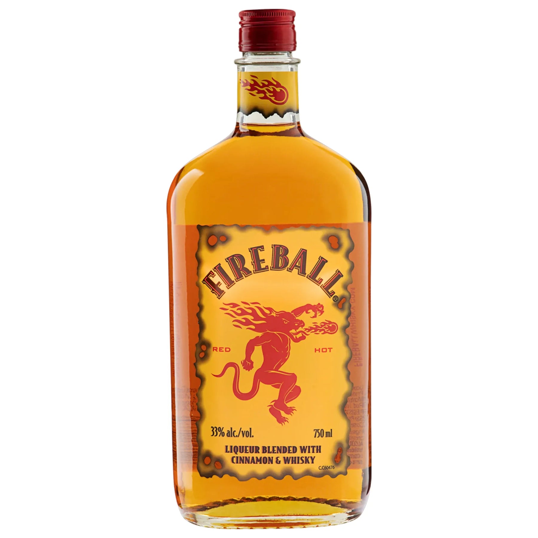 Kit Licor de Whisky Fireball 750ml + 2 Copos Shot