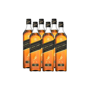 Kit Whisky Johnnie Walker Black Label 12 anos 1L - 6 Garrafas
