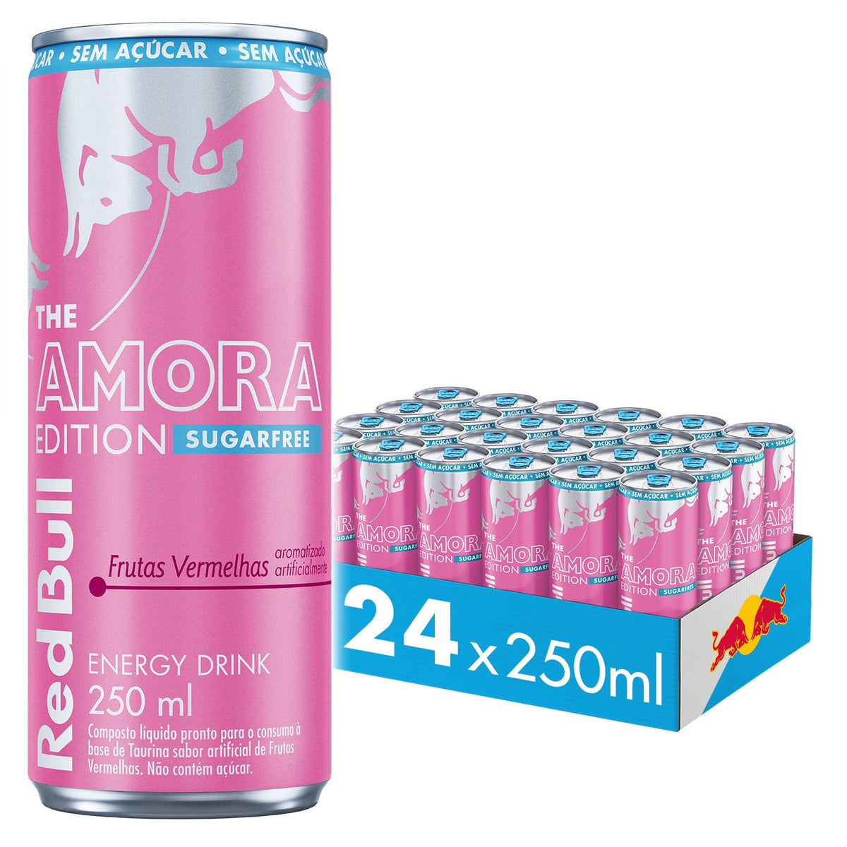 Energético Red Bull Energy Drink Amora Edition Sugarfree 250ml 24 UNIDADES