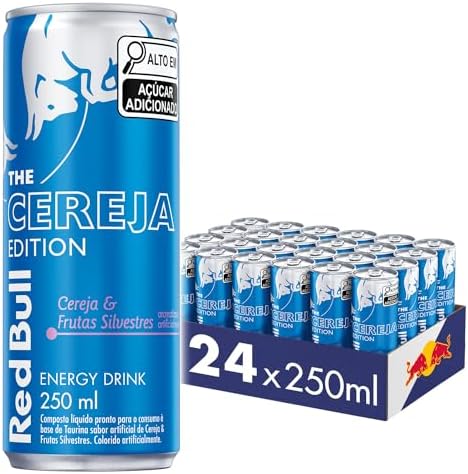 Energético Red Bull Energy Drink Winter Edition Cereja e Frutas Silvestres 250ml 24 UNIDADES
