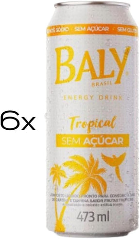 Energético Baly Tropical Zero Açúcar Pack 6unx473ml