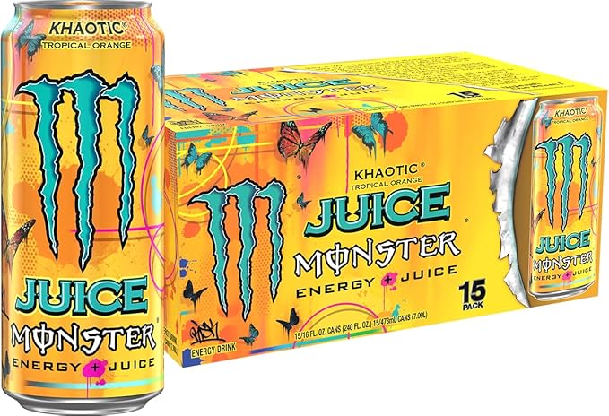 Monster Energy Juice Monster Khaotic Tropical Orange, Energy + Juice, Energy Drink, 473 ml 15 UNIDADES