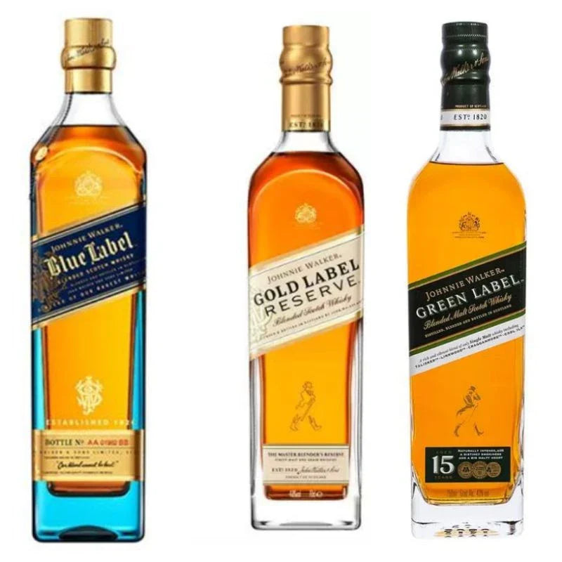 Kit Johnnie Walker Gold Label + Blue Label + Green Label